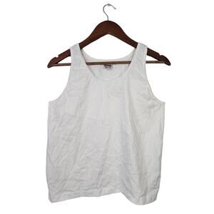 Vintage White Blank Sleeveless Shirt Tank Top VTG Signal Mega-Tee Large 90s L